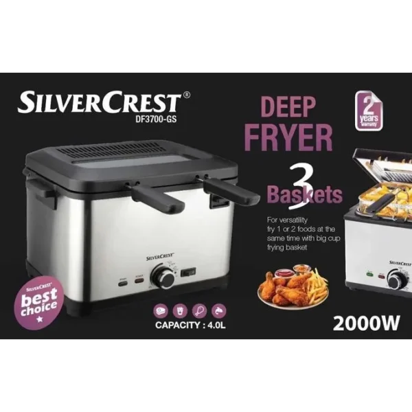 Friteuse inox 4L – 2000 W SilverCrset – Image 4