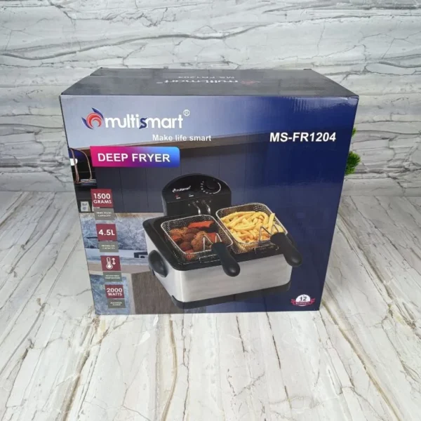 Friteuse inox électrique 4.5 L 2000W avec 3 Panier Multismart MS-DF102 – Image 3