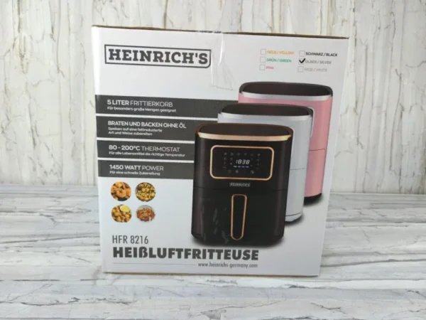 AirFryer 05 L 1450W Heinrich’s Germany HFR 8216 Gris – Image 2