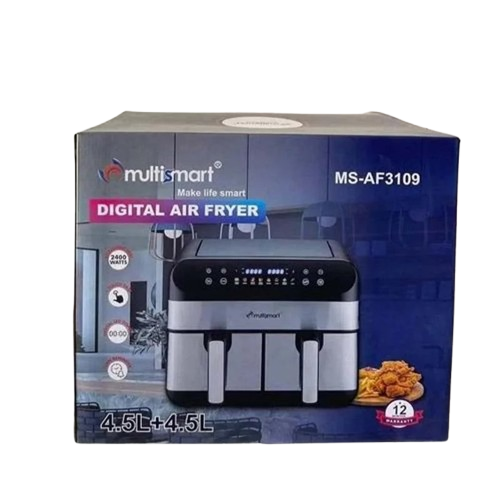 Friteuse sans huile inox 09L Double Bac – 2400W Multismart MS-AF3109 – Image 3