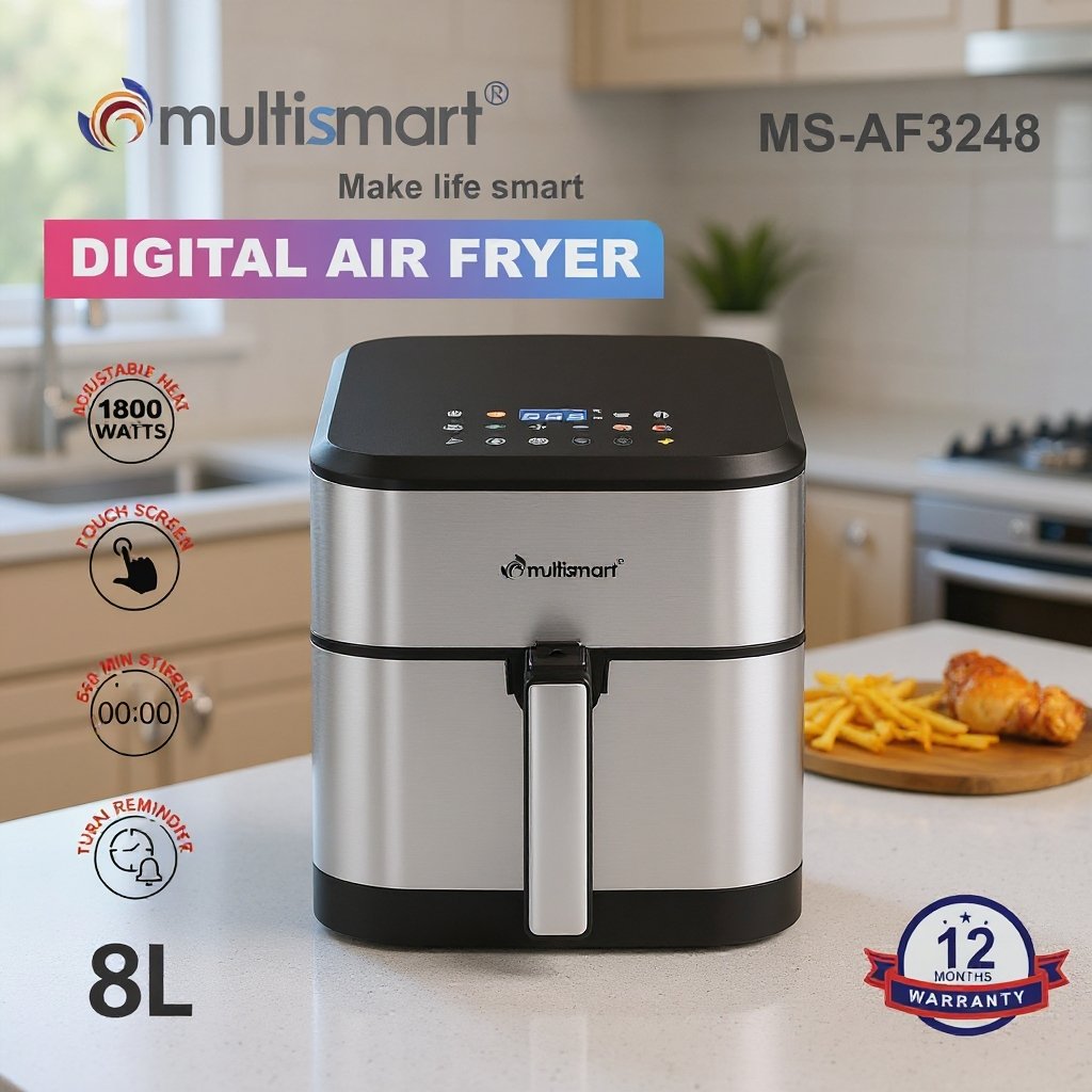 AirFryer inox 8L 1800W Numérique Multismart MS-AF3248 – Image 2