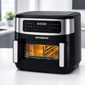 AirFryer inox XL L10.5 2000W 10 Programmes 1 Bac XL avec séparation amovible Brandmann BR5511DTW